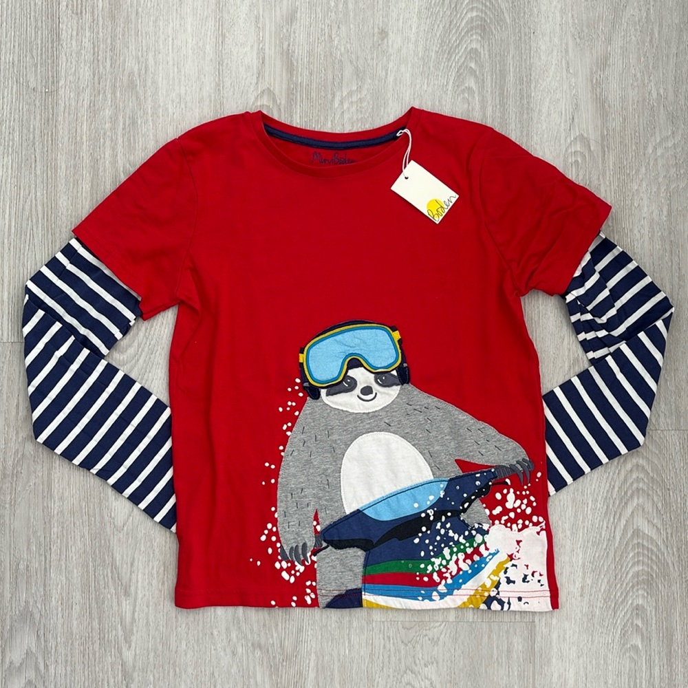NWT! Boden boy embroidered long sleeves shirt; perfect for holidays!